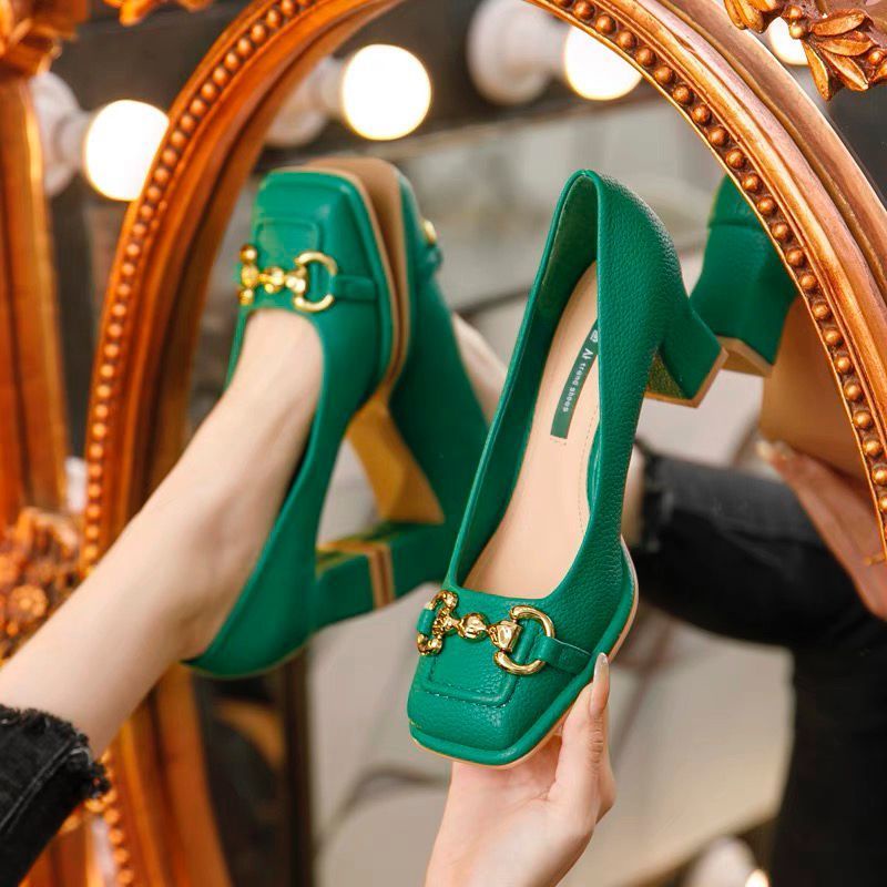 Giày Sandal Cao Gót Mũi Vuông Phong Cách Thời Trang Mùa Hè Dành Cho Nữ