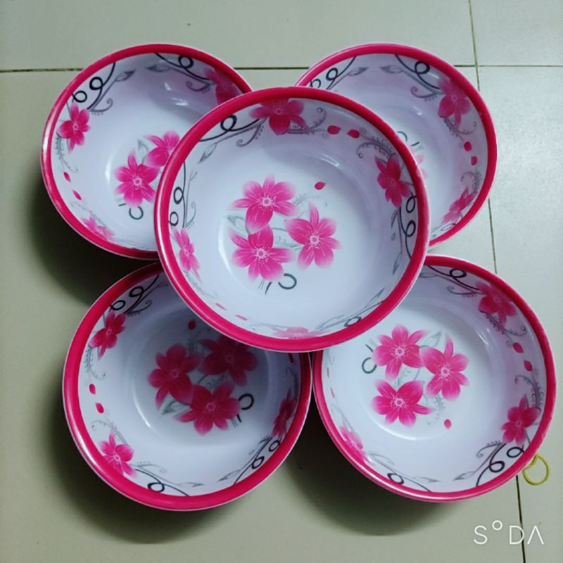 Tô / Bát to canh nhựa có hoa văn đường kính 17,5cm