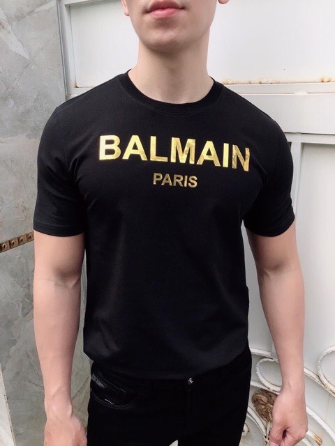 Áo Thun Nam Nữ In BalMain Paris