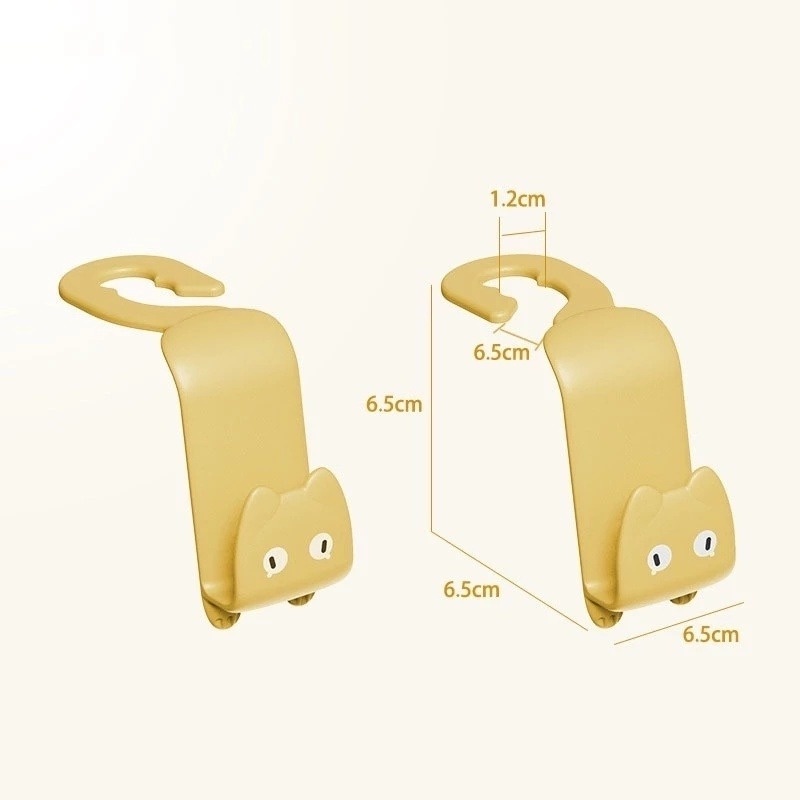 Móc Treo Đồ Gắn Ghế Xe Hơi Hình Mèo Hoạt Hình Đa Năng Trang Trí Nội Thất