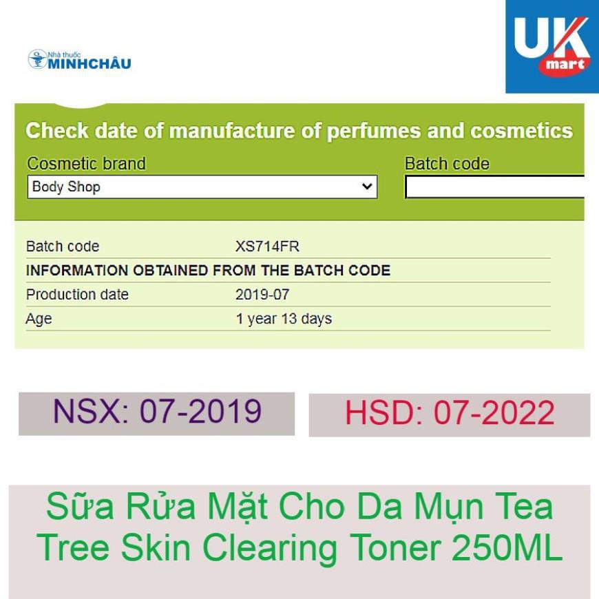 Sữa rửa mặt sạch BỤI BẨN VÀ BÃ NHỜN The Body Shop Tea Tree Skin Clearing Facial Wash