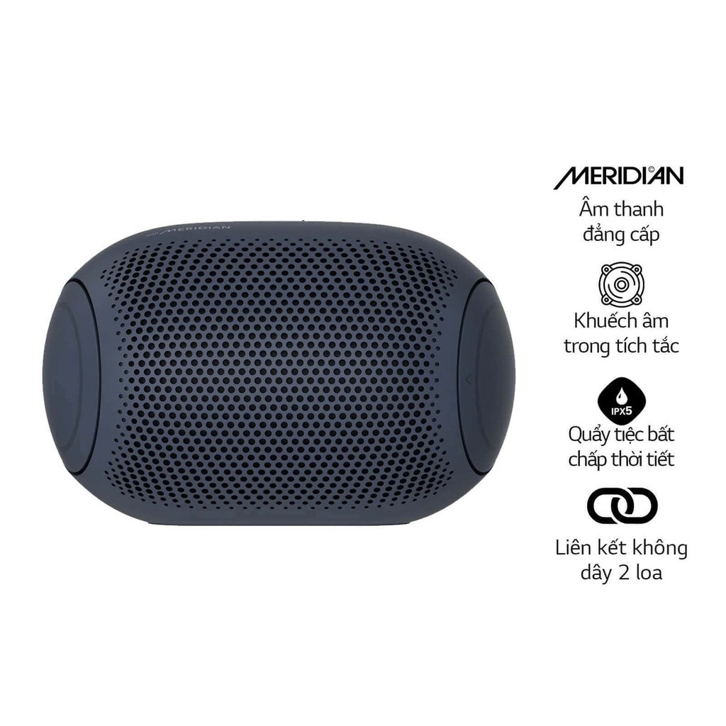 Loa Bluetooth Di Động LG Xboomgo PL2 - Hàng Chính Hãng - Màu Xanh Đen - Kết nối cùng lúc 2 loa với 1 điện thoại