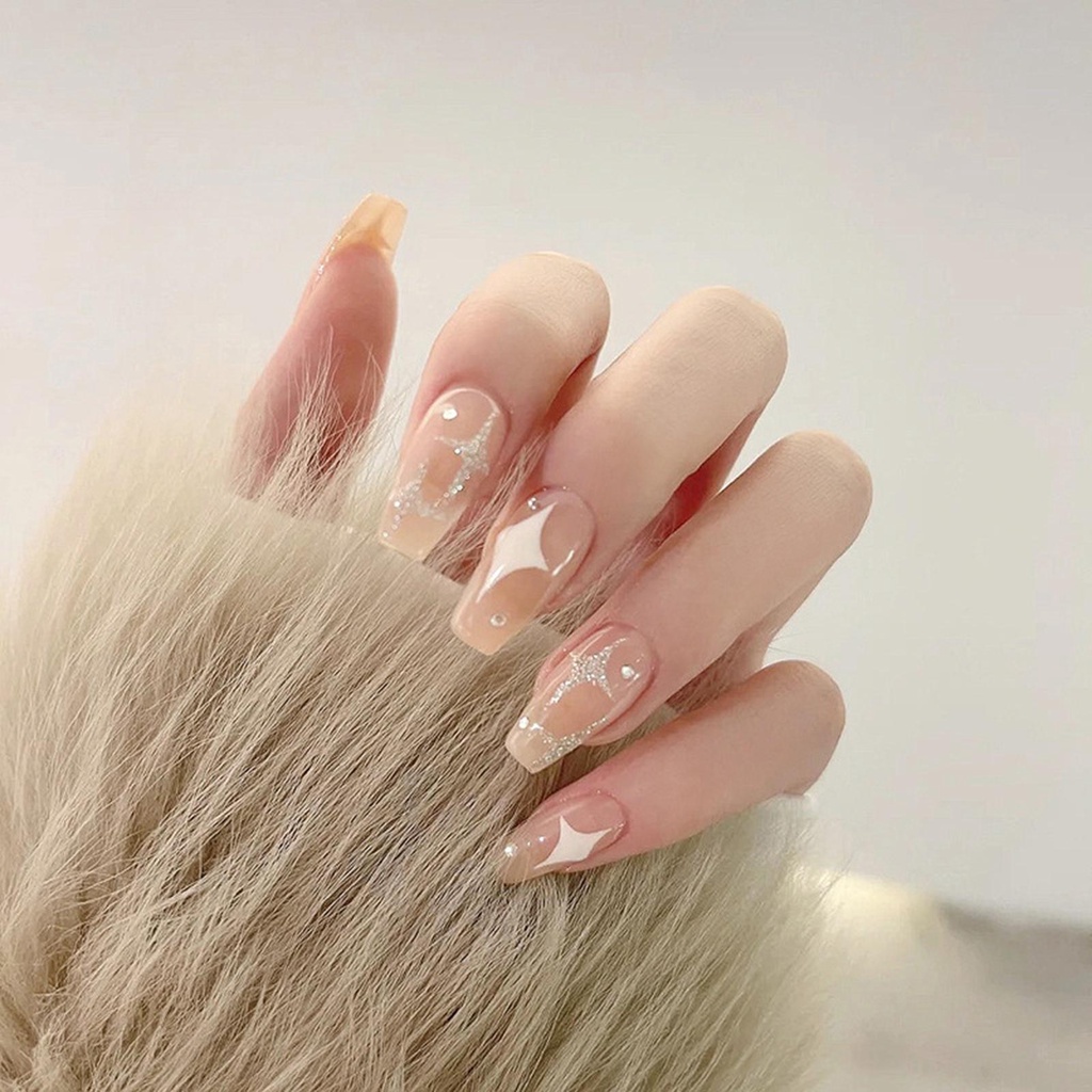 Bộ 1 24 Móng Tay Giả Che Phủ Toàn Diện Tháo Rời Được Chất Lượng Cao