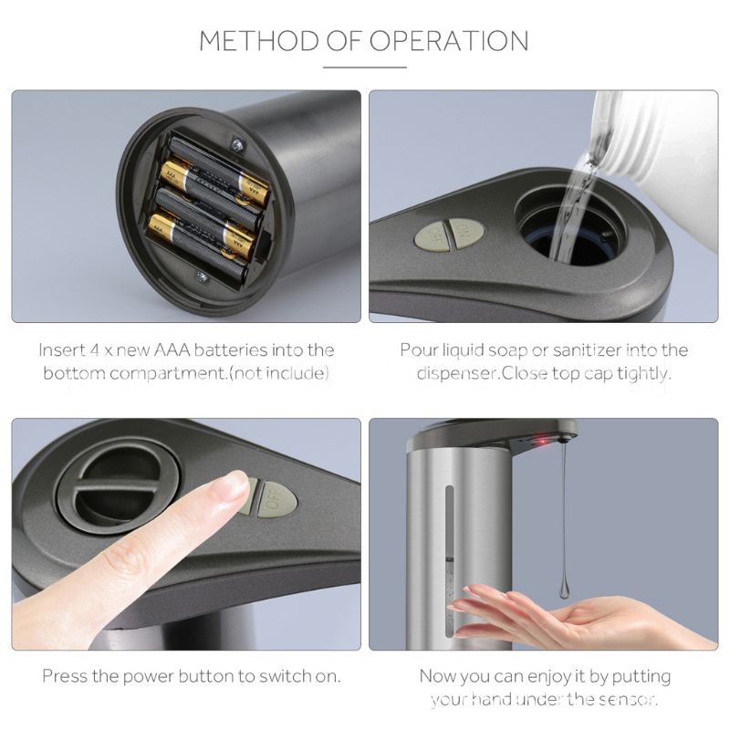 Bình Đựng Xà Phòng Tự Động Không Cần Chạm Cho Nhà Bếp / Nhà Tắm