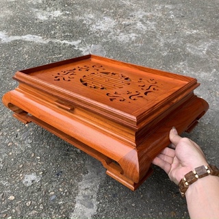 Khay trà gỗ hương đá kích thước 47x37 cao 15cm