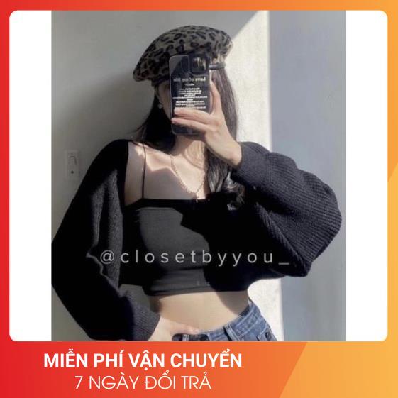 Set Áo 2 Dây Kèm Áo Tay Bồng Len Tăm Mịn [FREESHIP] Set áo món 24 April Nũ siêu HOT