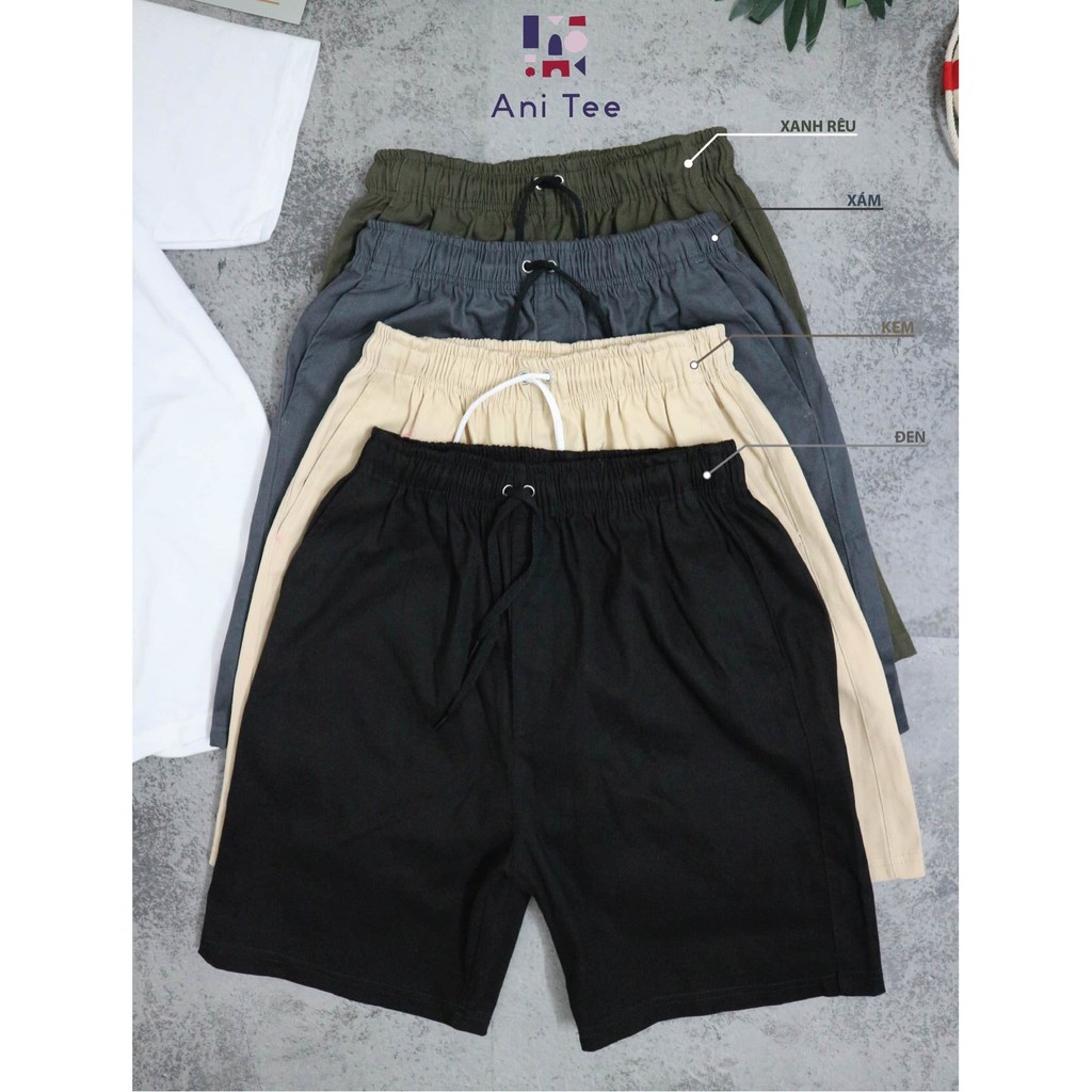 [UNISEX] COMBO ÁO THUN COTTON + SHORT KAKI HOẠT HỌA Gấu Trắng Cục Dễ Thương