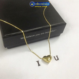 Dây chuyền nữ trơn mặt tim phồng chất liệu Vàng 10K thời trang phụ kiện trang sức nữ Viễn Chí Bảo M800010 D800013
