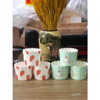 Lốc 50c Ly giấy Cupcake lớn nướng bánh (7cm0