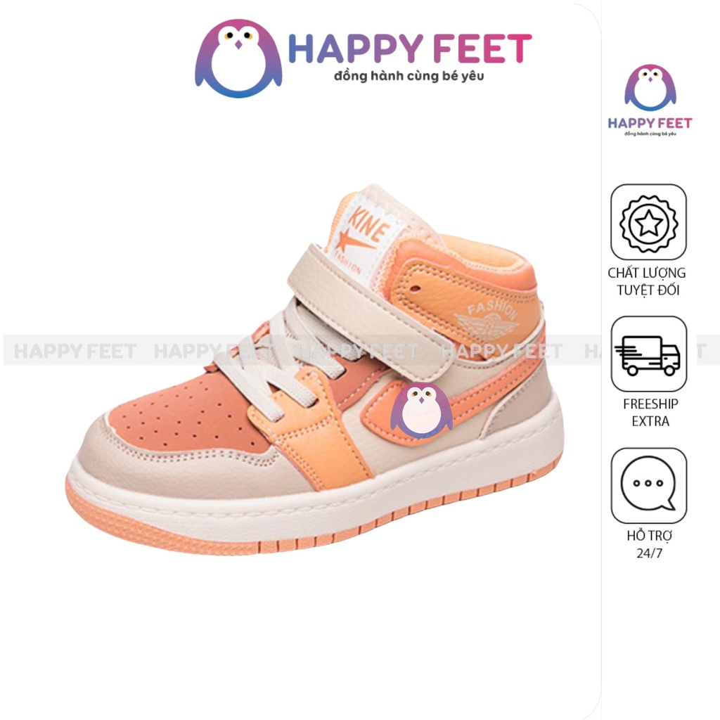 Giầy thể thao cao cổ trẻ em Happy Feet cho bé gái 2-10 tuổi- No1229