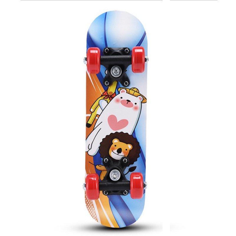 Ván Trượt Trẻ Em Skateboard Bằng Gỗ Hoạt Hình Đáng Yêu An Toàn Cho Bé