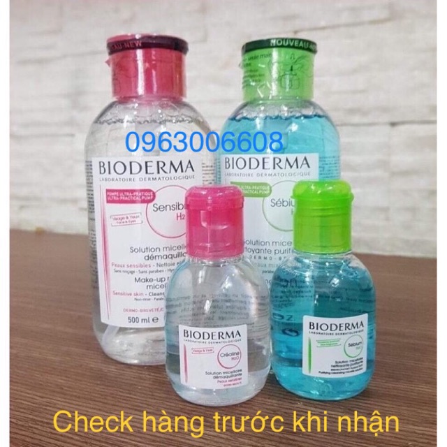 [CHÍNH HÃNG] Nước Tẩy Trang Bioderma Sensibio H2O loại 100ml, 500ml Nắp Nhấn Tiện Dụng Phiên Bản Mới Nhất