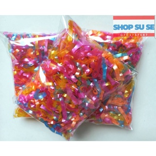 Thun cột tóc nhiều màu. Bản lớn. Gói 50g