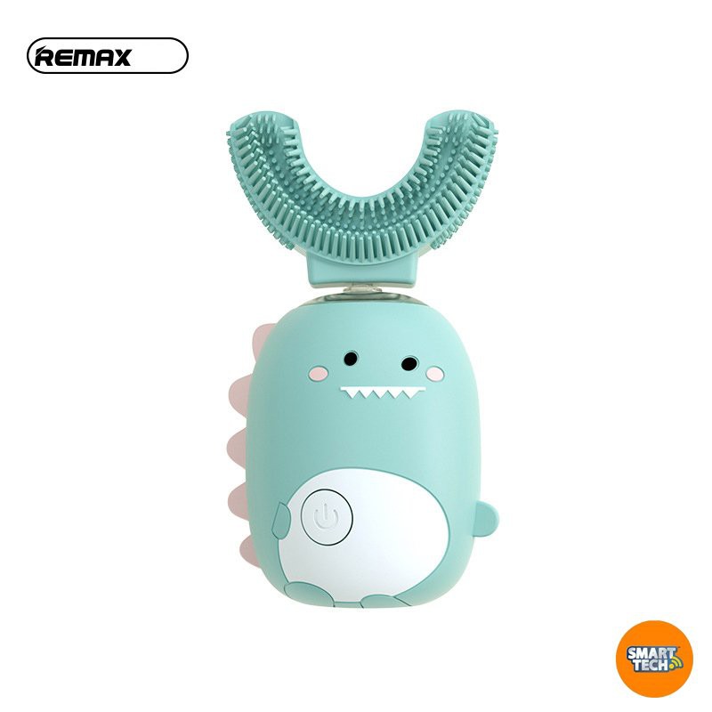 Bàn chải đánh răng điện cho bé Remax U Plus, máy đánh răng thông minh cho trẻ từ 2 tuổi, đầu chải chữ U silicon siêu mềm