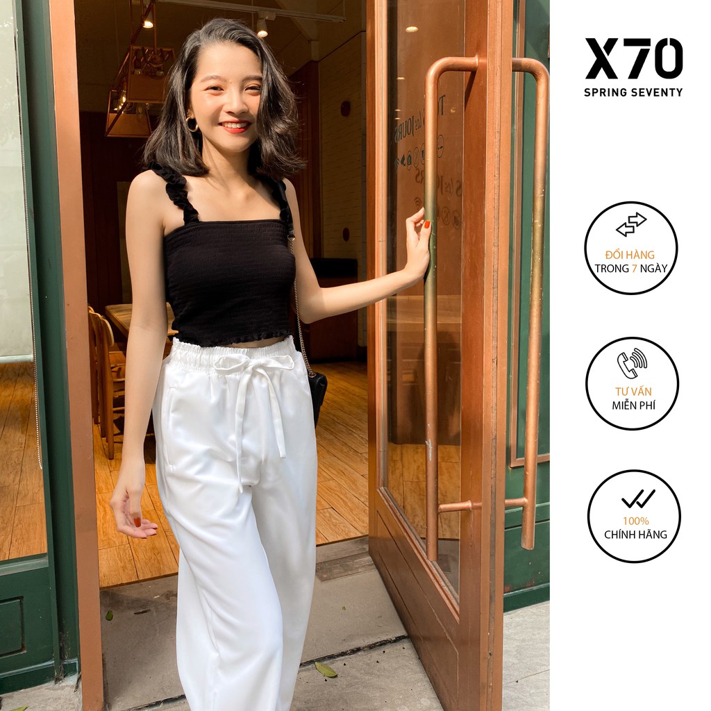 Quần Vải Nữ Ống Rộng Thiết Kế Lưng Thun Thời Trang X70 - 05470005