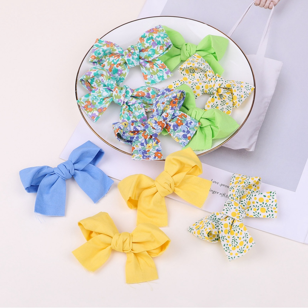 Kẹp tóc nơ KIDSBOWS 2.6 inch họa tiết hoa dễ thương phong cách Hàn Quốc thời trang dành cho bé gái