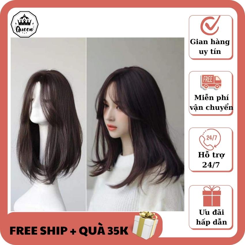 Tóc giả nguyên đầu nữ đẹp ❤️Freeship😍 cả đầu 2 mái hất cúp - cc67