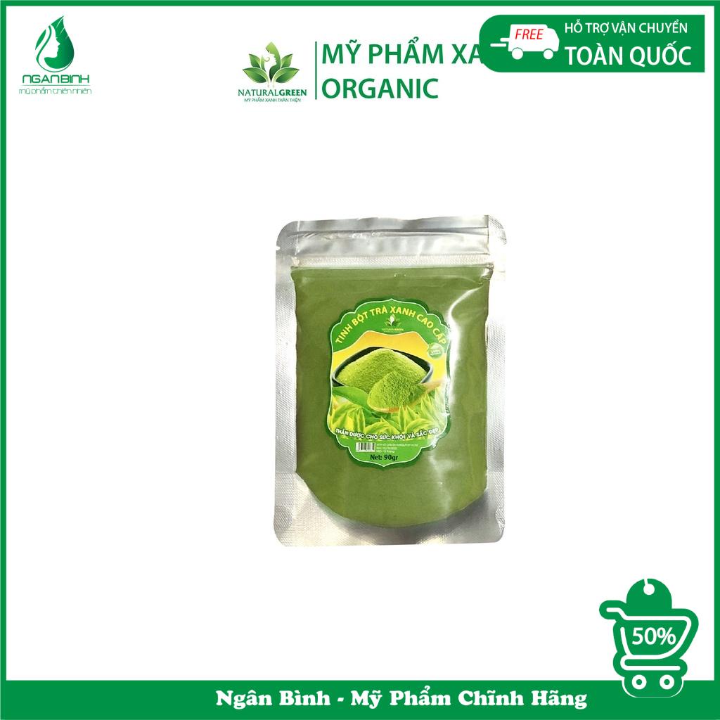 Bột trà xanh đắp mặt nguyên chất handmade 100gr loại bỏ mụn,trắng da chống lão hóa xóa mờ thâm quầng