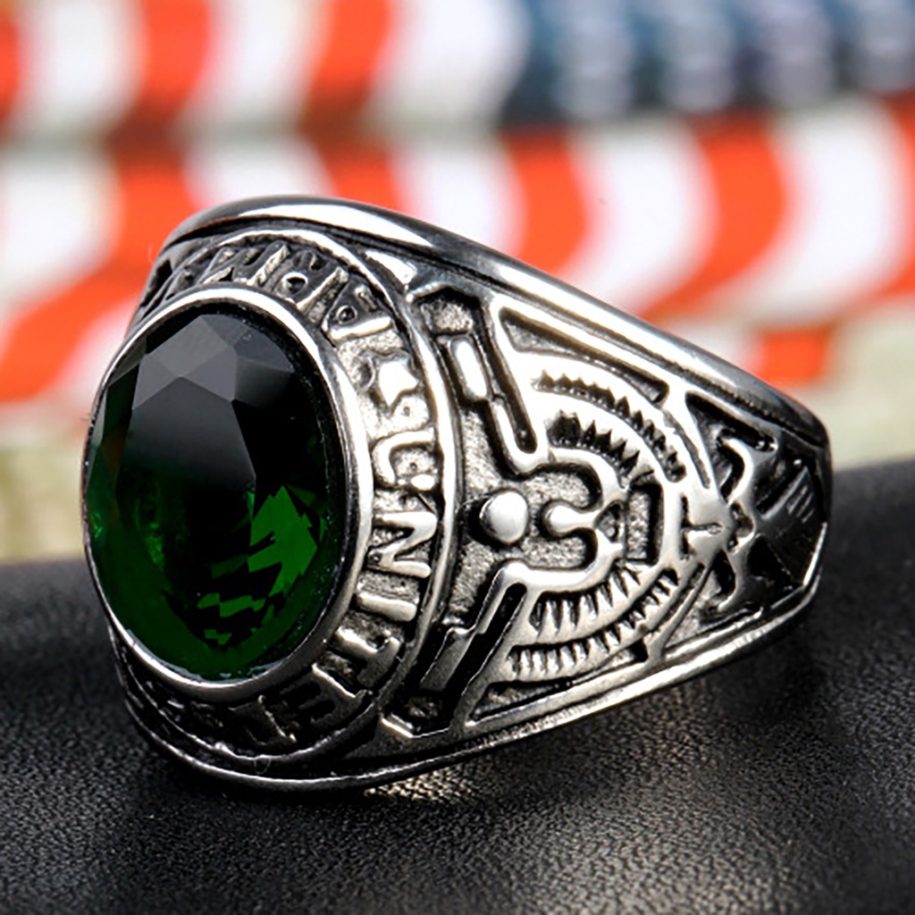 Nhẫn hợp kim đính đá quý nhân tạo sang trọng quý phái dành cho nam và nữ