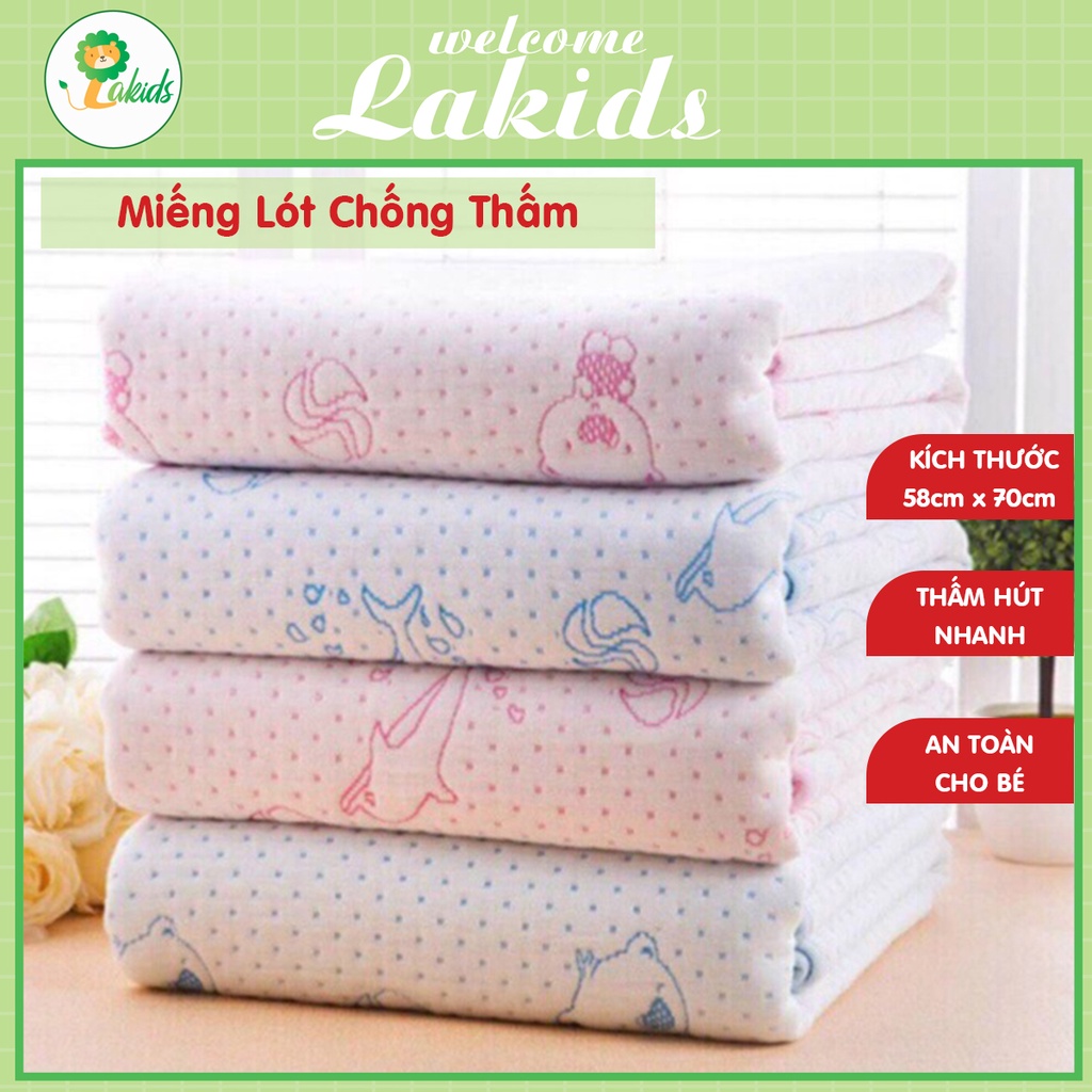 Miếng lót chống thấm cho bé loại 4 lớp size 58 x 70cm - Lakids