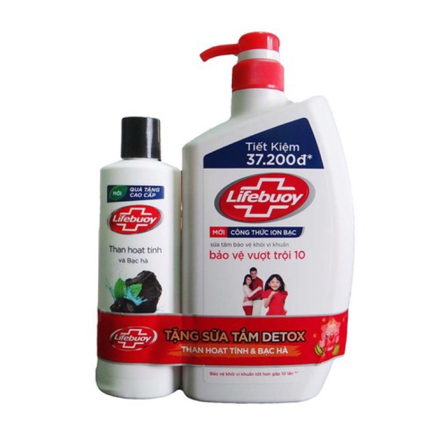 [NEW] SỮA TẮM LIFEBUOY 850G - TẶNG SỮA TẮM DETOX THAN HOẠT TÍNH VÀ BẠC HÀ 200G.