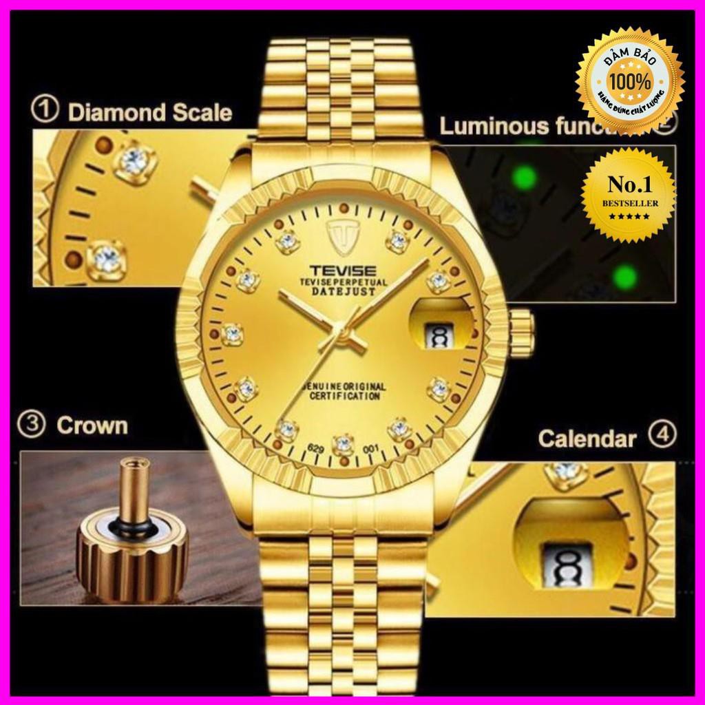 [Hàng xịn] Đồng hồ nam automatic máy tốt hiệu tevise chạy 1 lịch ngày (tặng kèm hộp và phụ kiện thâu dây) | BigBuy360 - bigbuy360.vn