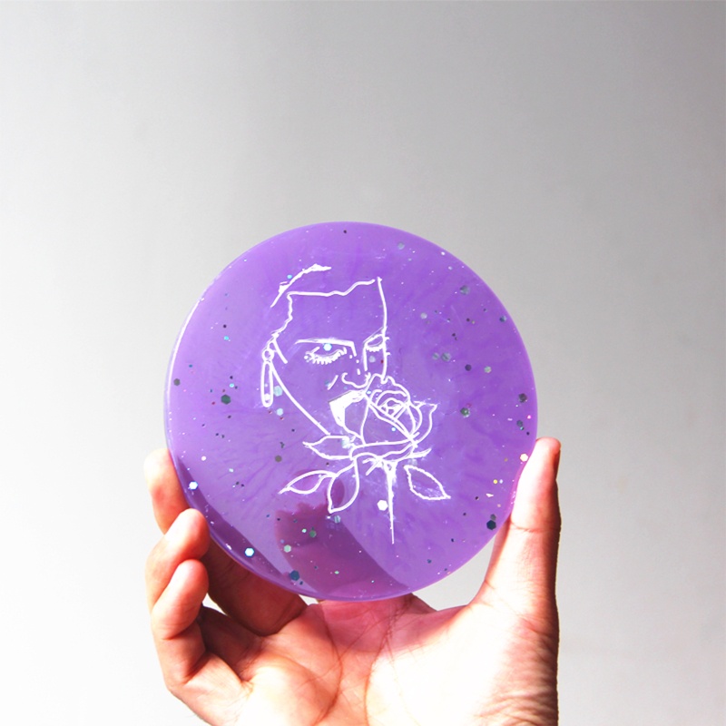 Khuôn Làm Khay Đựng Rượu Hình Tròn Bằng Epoxy Resin Họa Tiết Cặp Đôi Trừu Tượng Độc Đáo Trang Trí Nhà Cửa Diy