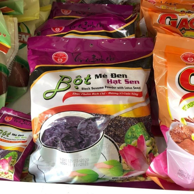 Bột mè đen hạt sen Bích Chi 350gr hương vị thơm ngon nguyên chât