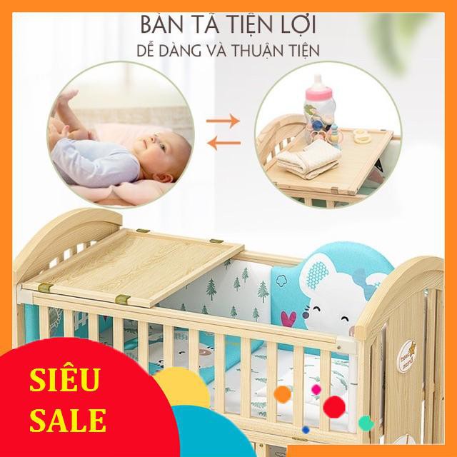 Giường cũi trẻ em, nôi cũi đa năng cho bé kéo dài cỡ 120*70*102