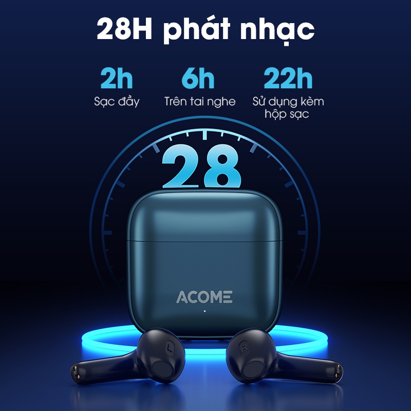 Tai Nghe Bluetooth ACOME Quietpods Q1 Chống Ồn ENC Playtime 28H - Nghe Nhạc Đàm Thoại