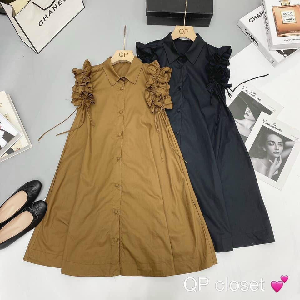 Váy Bầu Công Sở Đầm Bầu Dáng Suông Cổ sơ mi Freesize từ 43-70kg