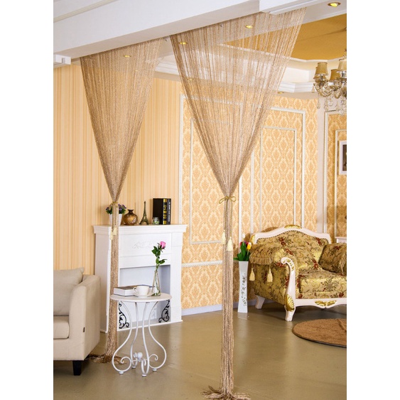 Rèm sợi kim tuyến decor trang trí nhà cửa spa đám cưới sợi dù đính nhũ lấp lánh HBN45