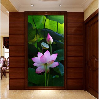 Tranh dán tường 3D khổ dọc HT Hoa Sen PPKS UD0387