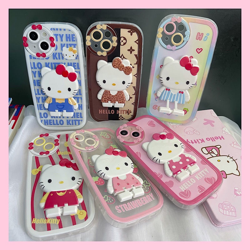 Ốp Điện Thoại Chống Sốc Có Giá Đỡ Hình Hello Kitty Cho iphone13 13 Mini 12Promax 13 / 11 / xsmax / xr