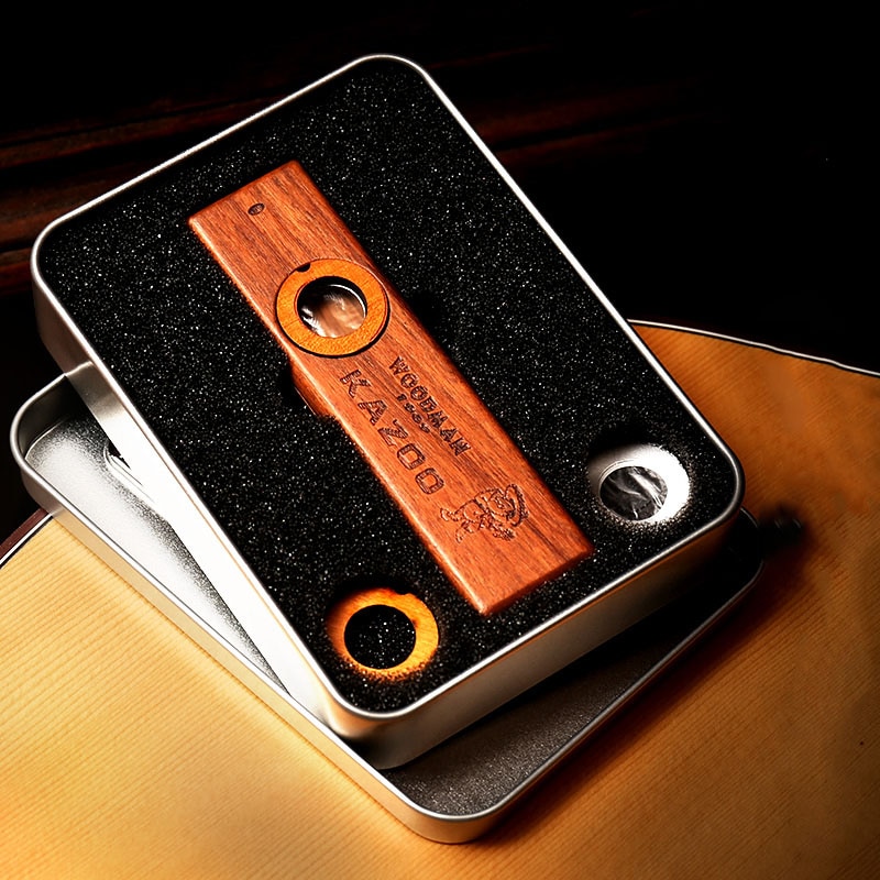 Gỗ Kazoo Orff Nhạc Cụ Ukulele Đàn Guitar Đối Tác Gỗ Harmonica Với Hộp Kim Loại Kazoo Cho Người Lớn T