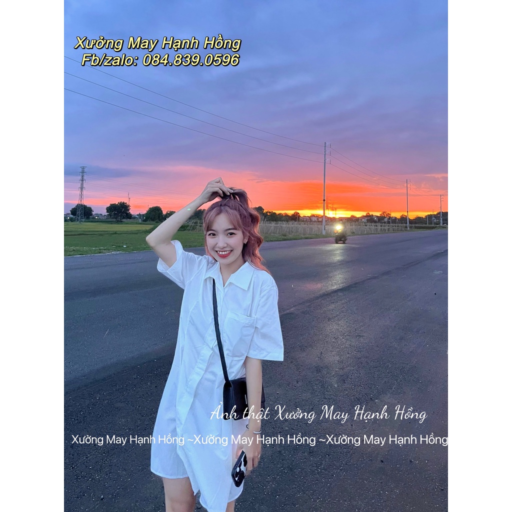 Ảnh thật - Váy sơ mi cổ đức dáng babydoll
