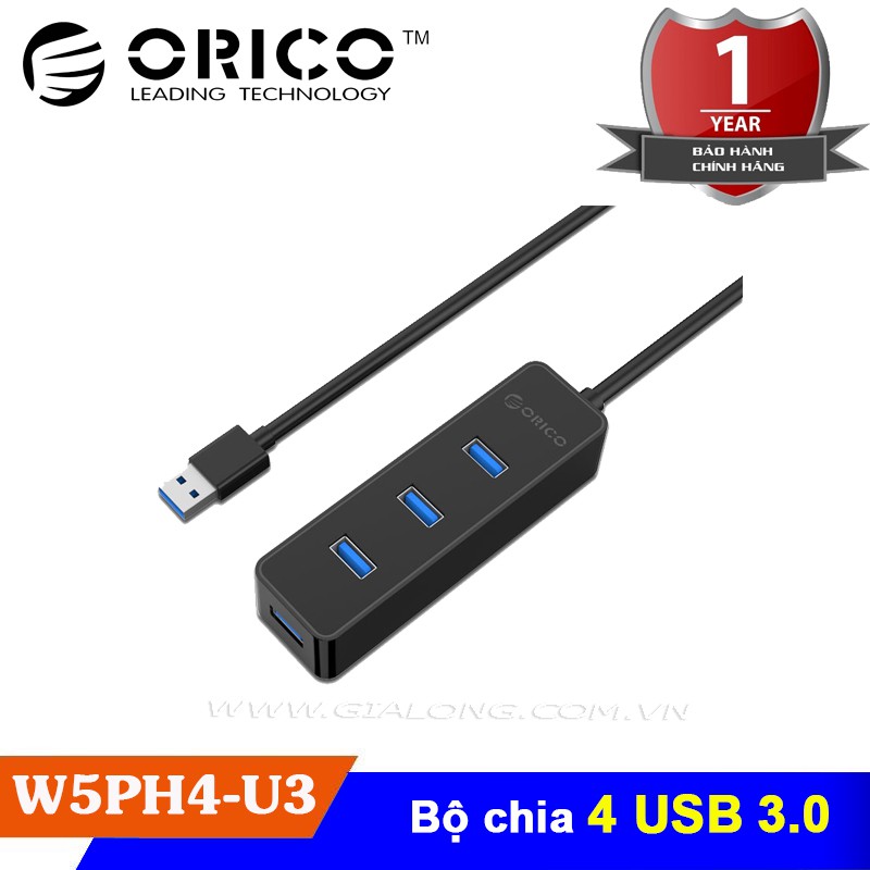 Bộ chia USB Hub 4 Cổng 3.0 Orico W5PH4-U3 - Viscom phân phối