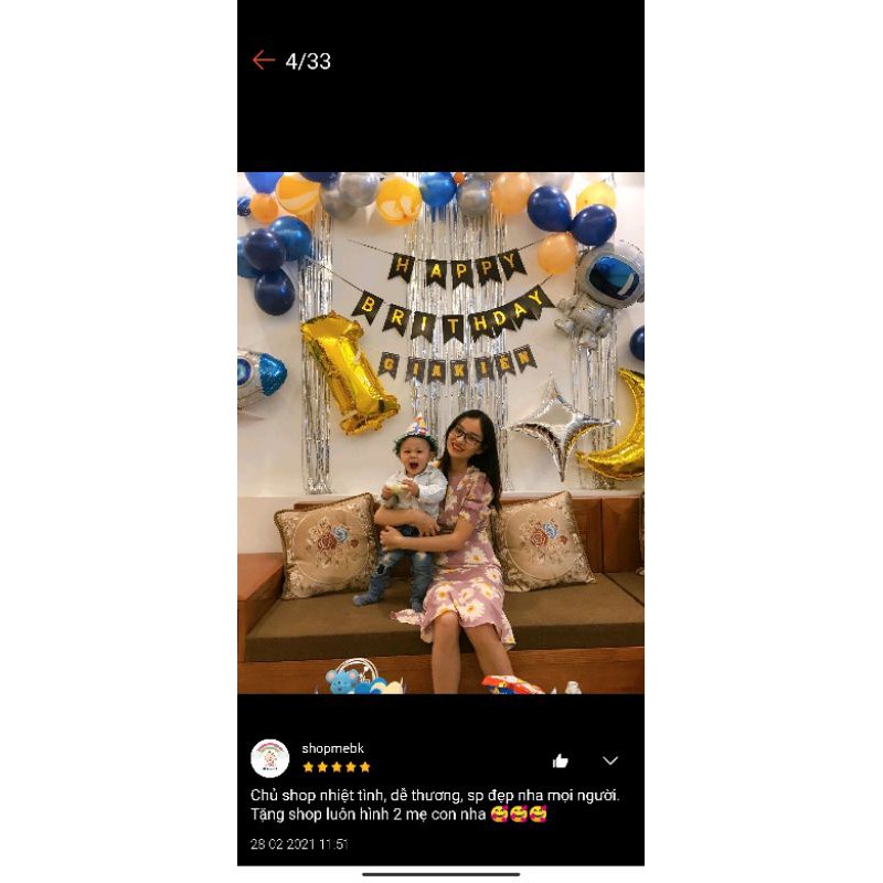 Set bóng sinh nhật phi hành gia bé trai DV047