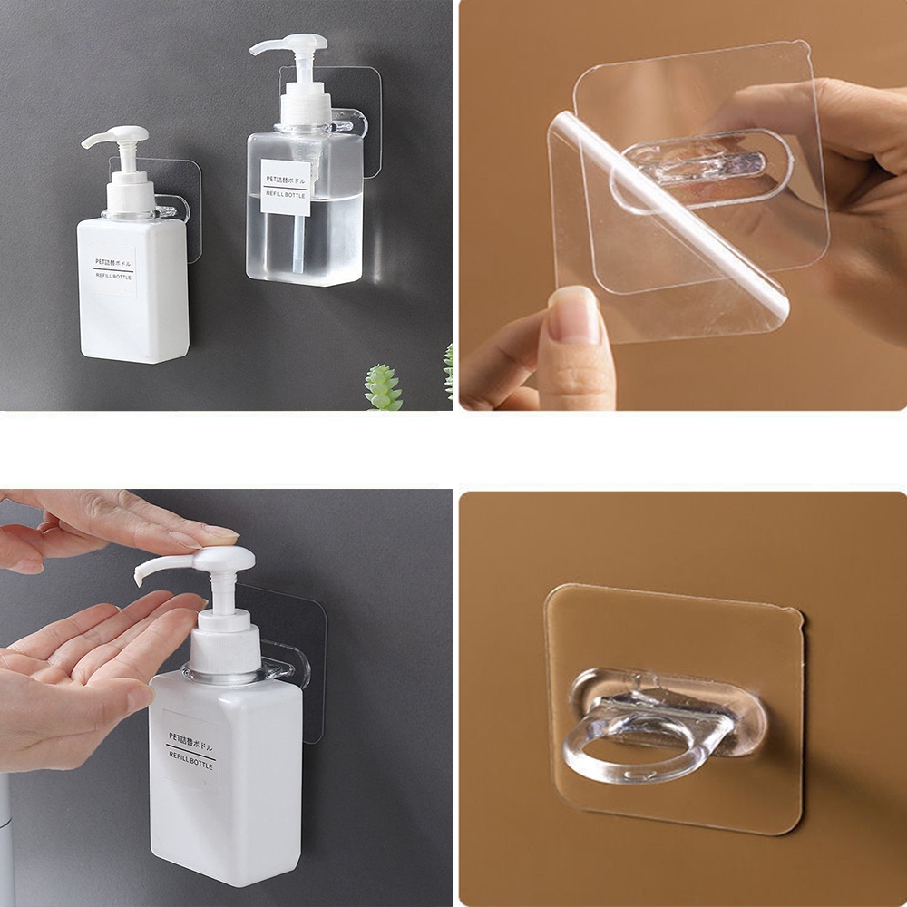 Set 5 móc treo đồ dán tường đa năng trong suốt không đục lỗ