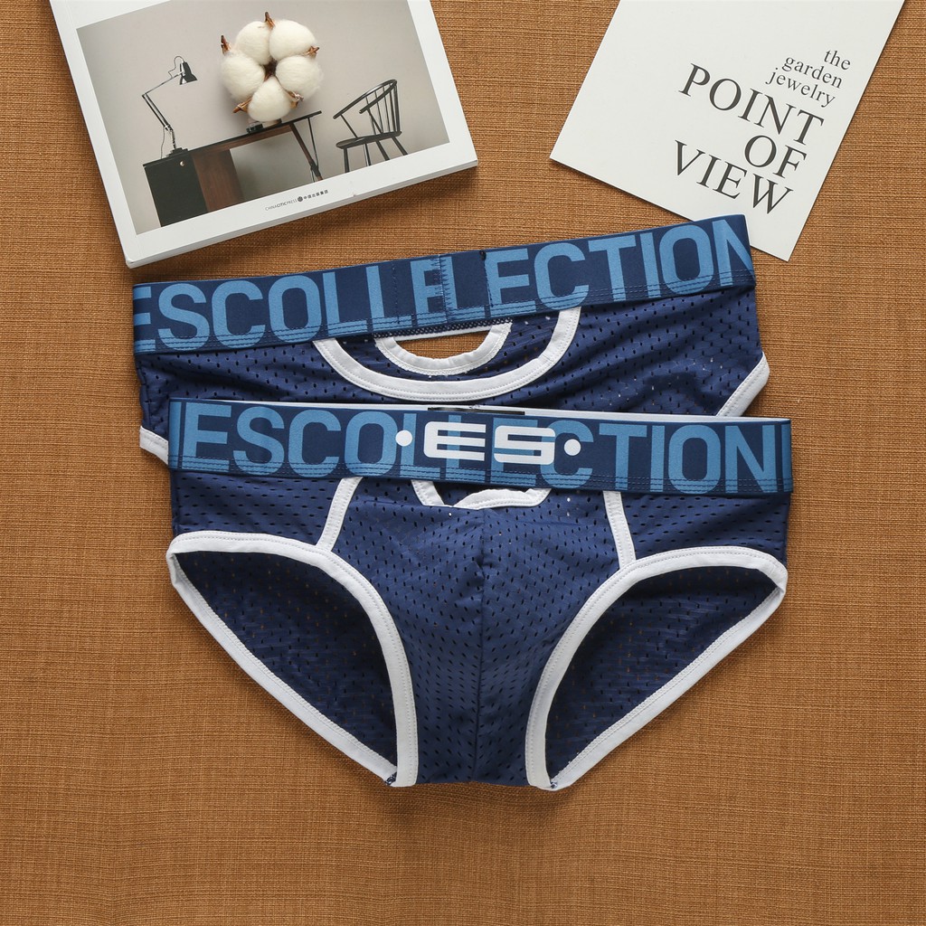 Quần lót nam quần lót lưới thở rỗng phía trước và phía sau quần lót thời trang es