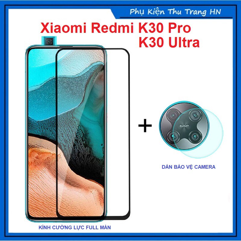 Combo Xiaomi Redmi K30 Pro/ K30 Ultra Kính cường lực full màn hình + dán bảo vệ camera chống trầy xước, bụi bẩn