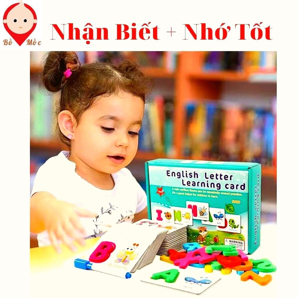 Đồ Chơi Gỗ Ghép Chữ Cái Tiếng Anh- Thẻ Gỗ Flashcard Xếp Hình Thông Minh- Khắc Chữ Chìm Tặng 26 Chữ Cái Gỗ+Bút Thần Kỳ