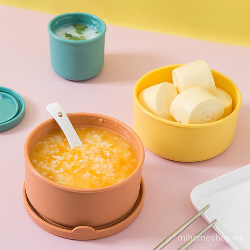 Silicone Hộp Đựng Thức Ăn Bằng Silicon Hình Tròn Có Nắp Đậy Tiện Dụng Cho Nhà Bếp