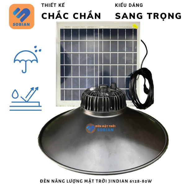 Đèn chao 80W JD-6128 năng lượng mặt trời Jindian  - Sobian shop