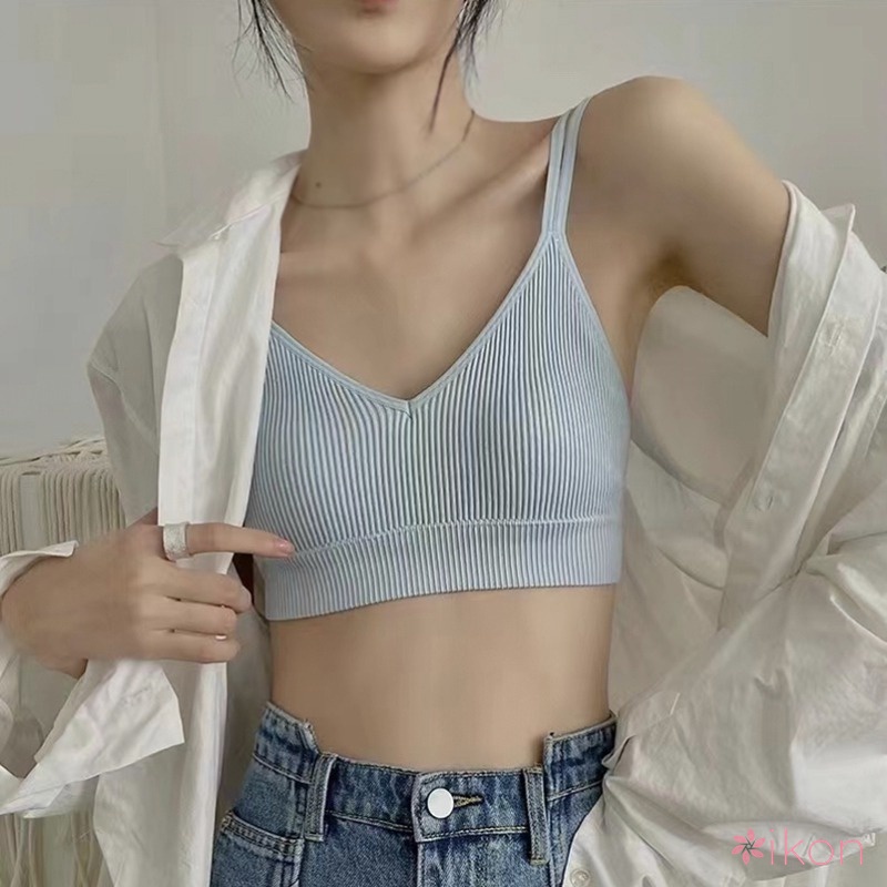 Áo Tank Top Cổ Chữ V Dáng Ôm Có Miếng Đệm Ngực Thời Trang Quyến Rũ Cho Nữ