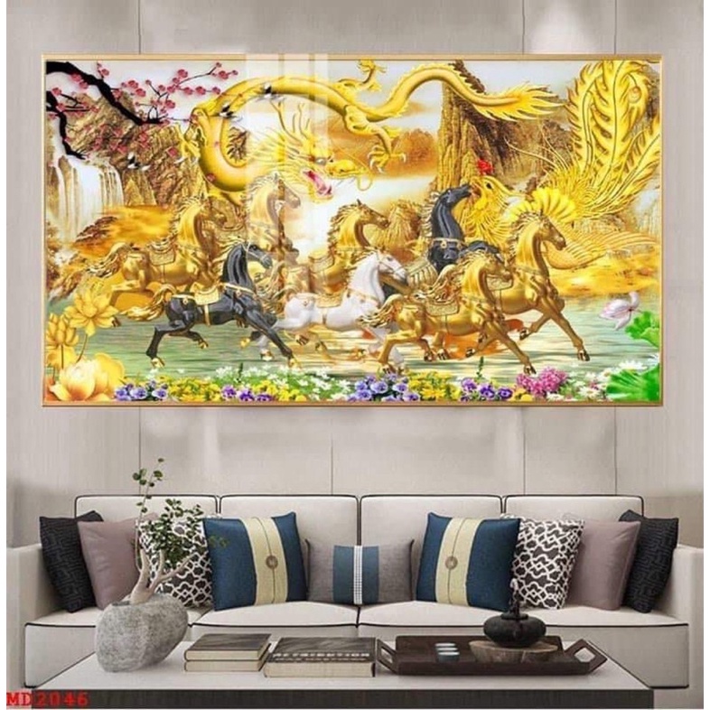 Tranh Tráng Gương 3D Mã Đáo Long Phụng
