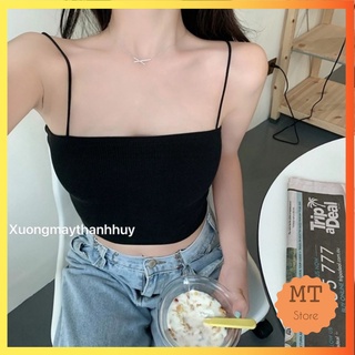 Áo 2 dây croptop sợi bún, áo dây sợ bún