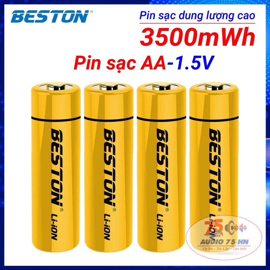 Pin sạc Lithium 1,5V AA chính hãng Beston 3500mWh, Bộ sạc beston M7011 Sạc nhanh tự ngắt