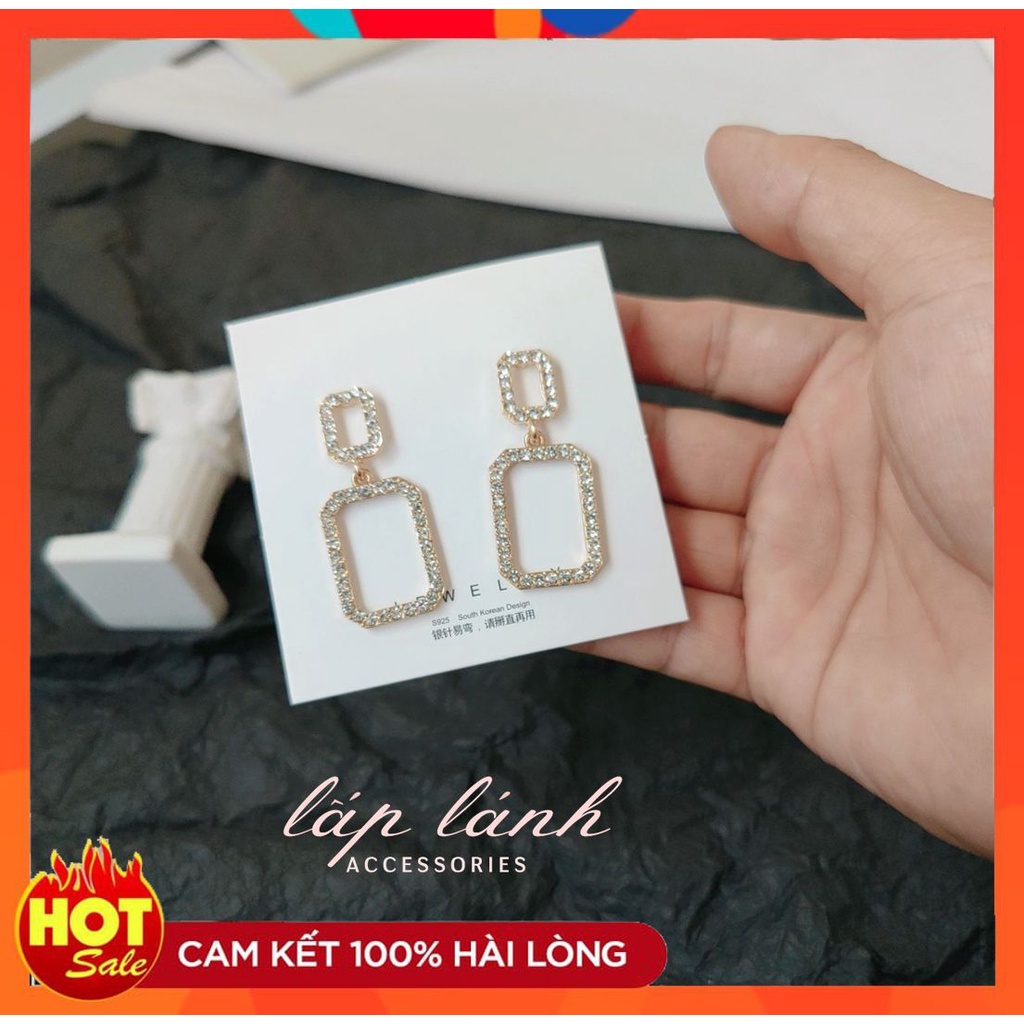 [CÓ SẴN] BÔNG TAI ĐÍNH ĐÁ HÌNH HỌC THỜI TRANG SANH TRỌNG CÁ TÍNH NỔI BẬT PHONG CÁCH TIỆC ĐÊM SANH CHẢNH 222BT076