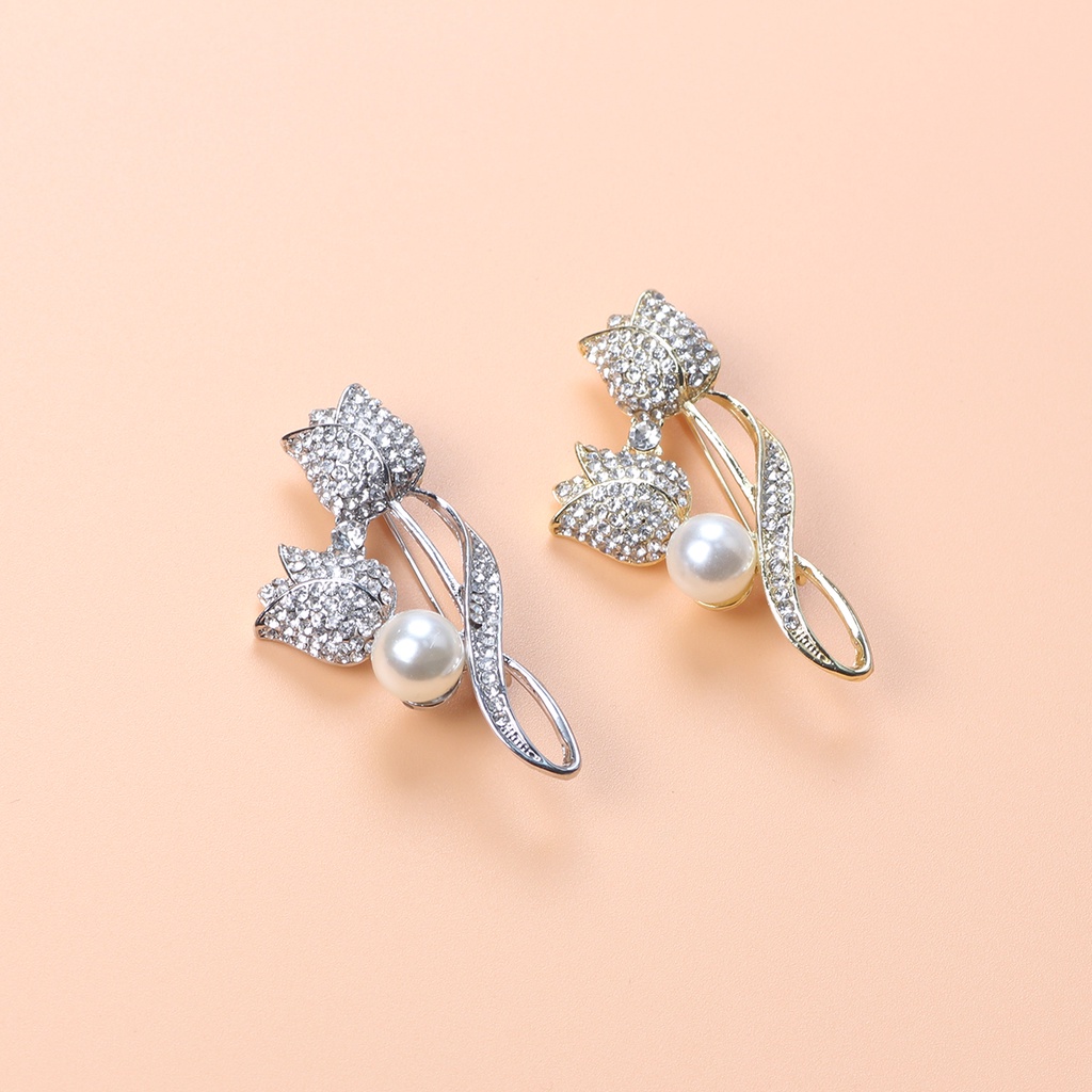 Trâm Cài Áo Hình Hoa Tulip Đính Đá Thời Trang Cao Cấp Cho Nữ